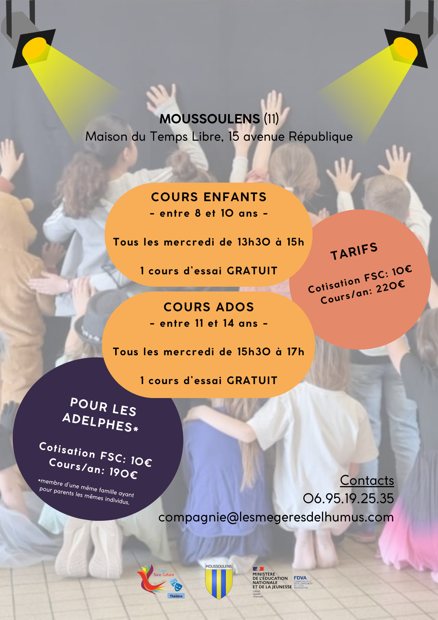 Le tarif des cours de théâtre